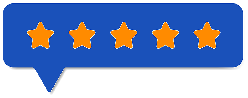 Mikes Heating Air Conditioning & Refrigeration reviews graphic: blue background, 5 yellow stars.